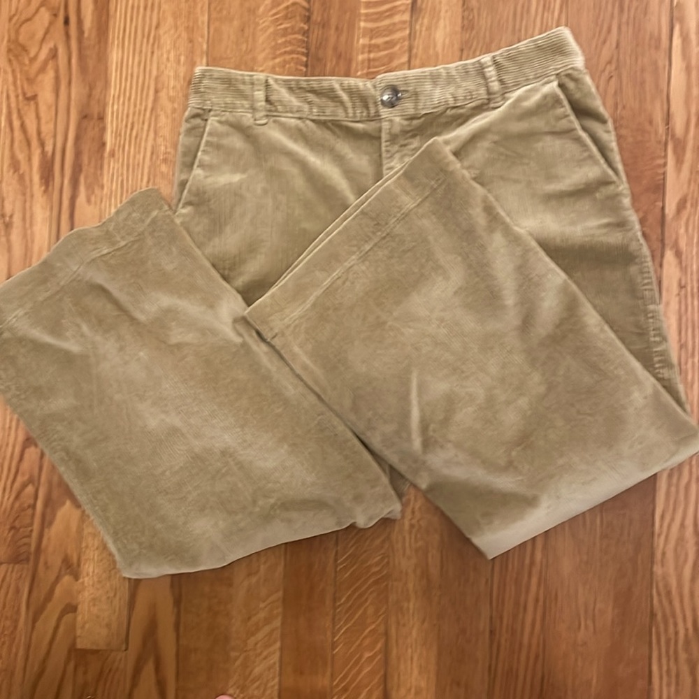 LOFT Palmer Women's Wide Leg High Rise Curvy Fit Tan Corduroy Pants Size 12